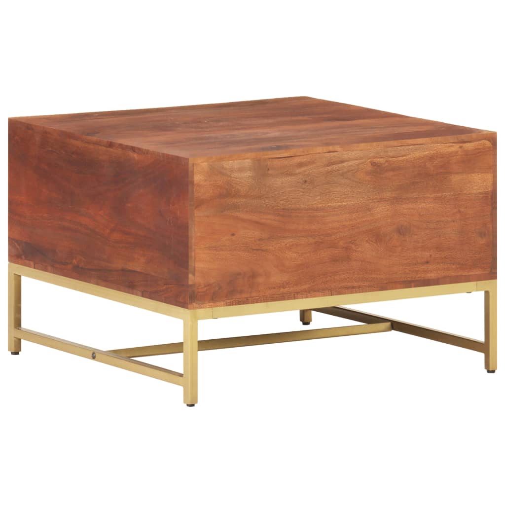 Sohvapöytä hunajanruskea 67x67x45 cm täysi akaasiapuu