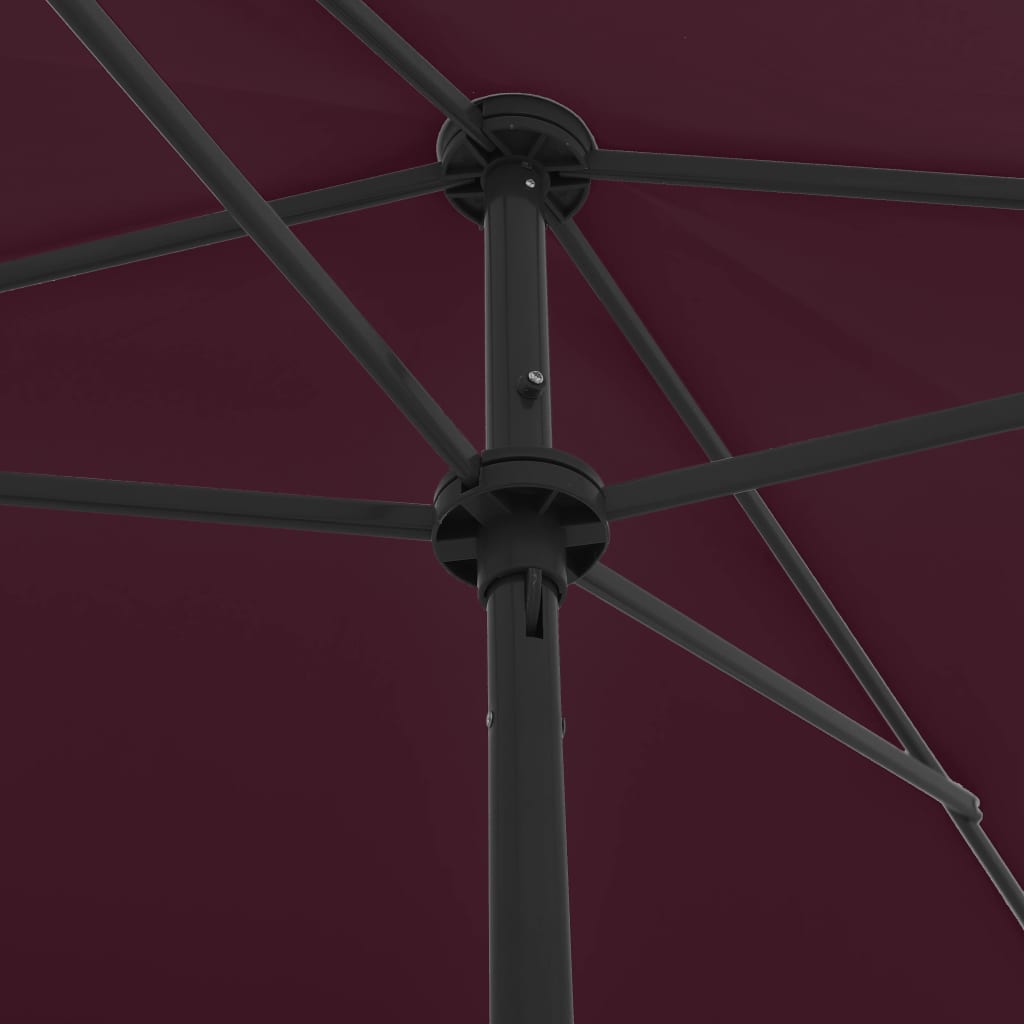 Ranta-aurinkovarjo viininpunainen 200x125 cm