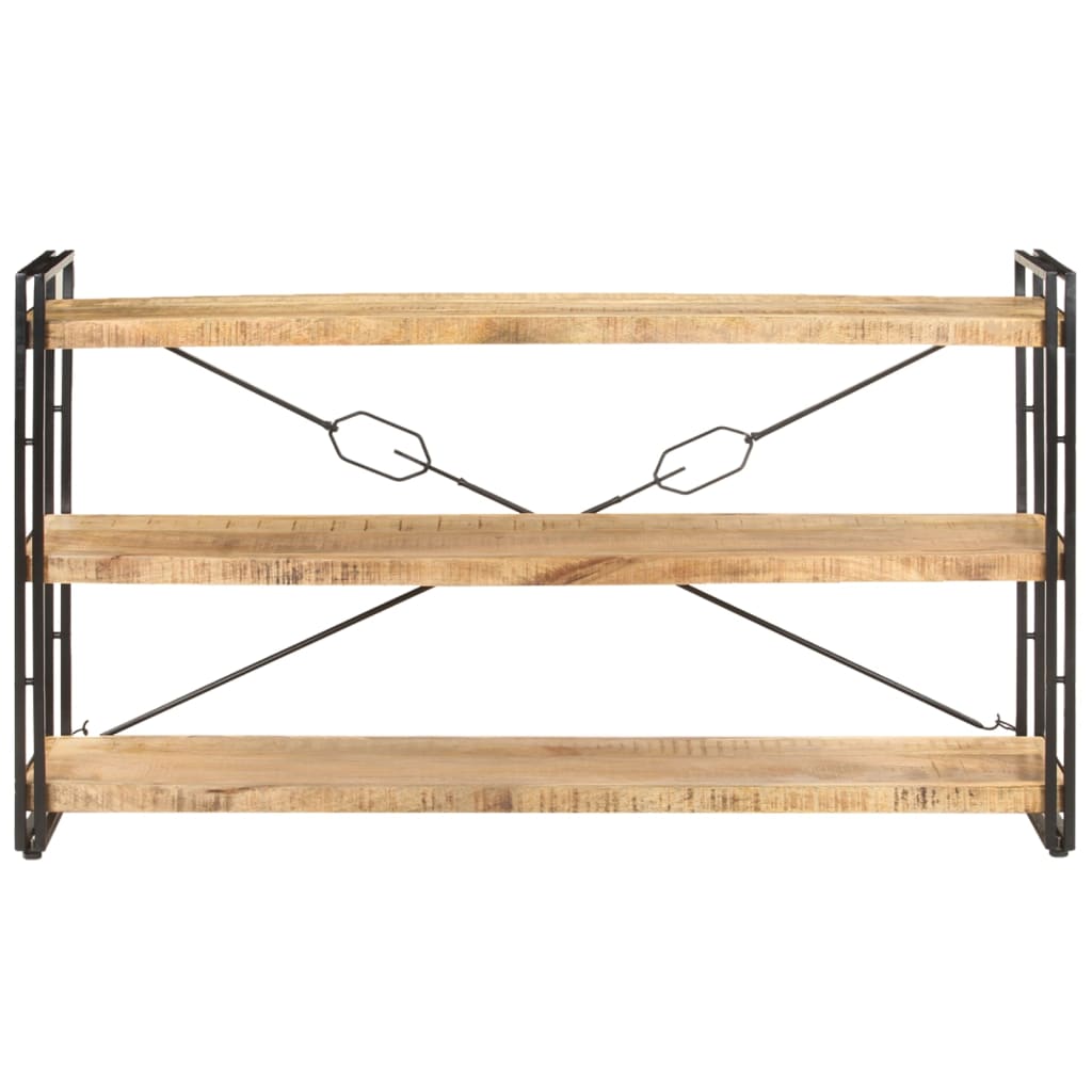 3-tasoinen kirjahylly 140x30x80 cm täysi mangopuu