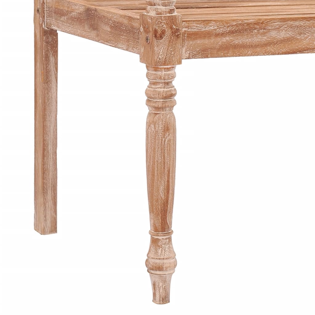Batavia-penkki 120 cm valkopesty täysi tiikki