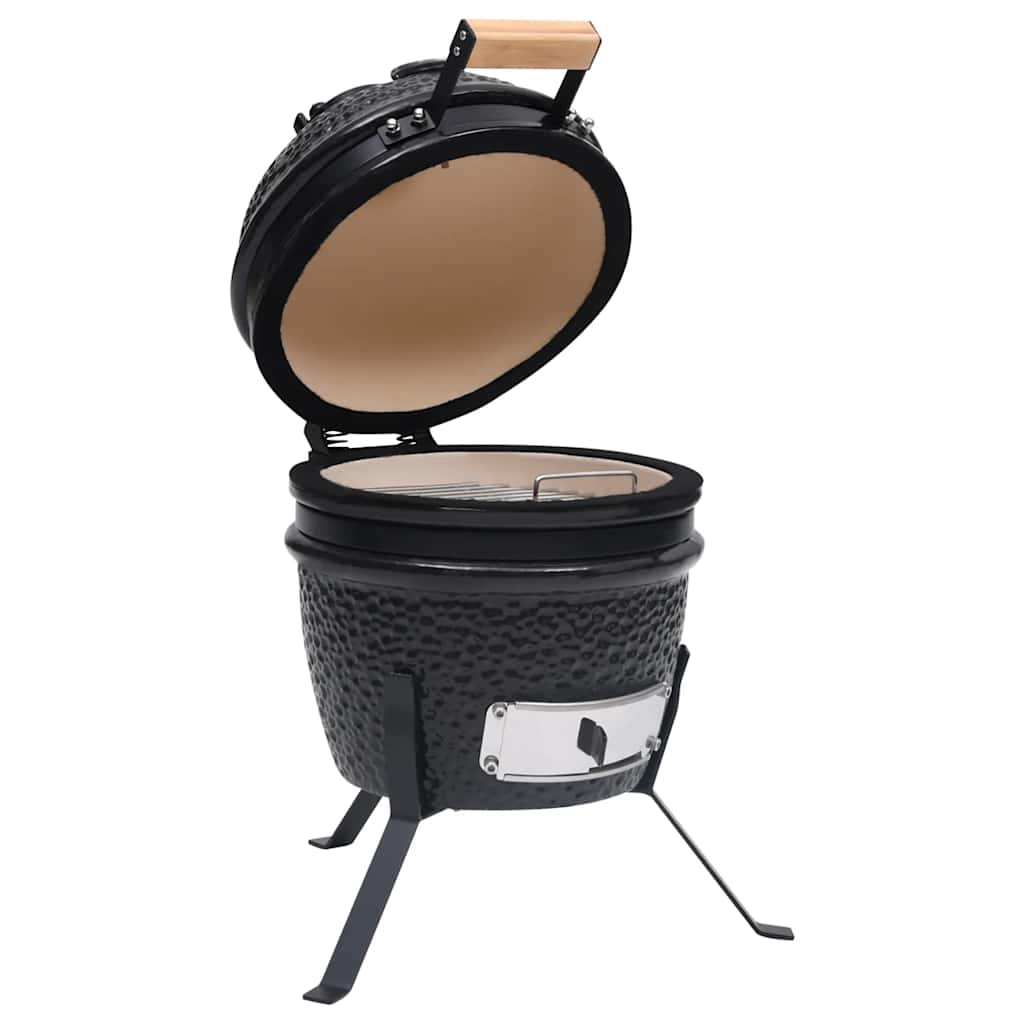 Kamado 2-in-1 grilli/savustin keramiikka 56 cm musta