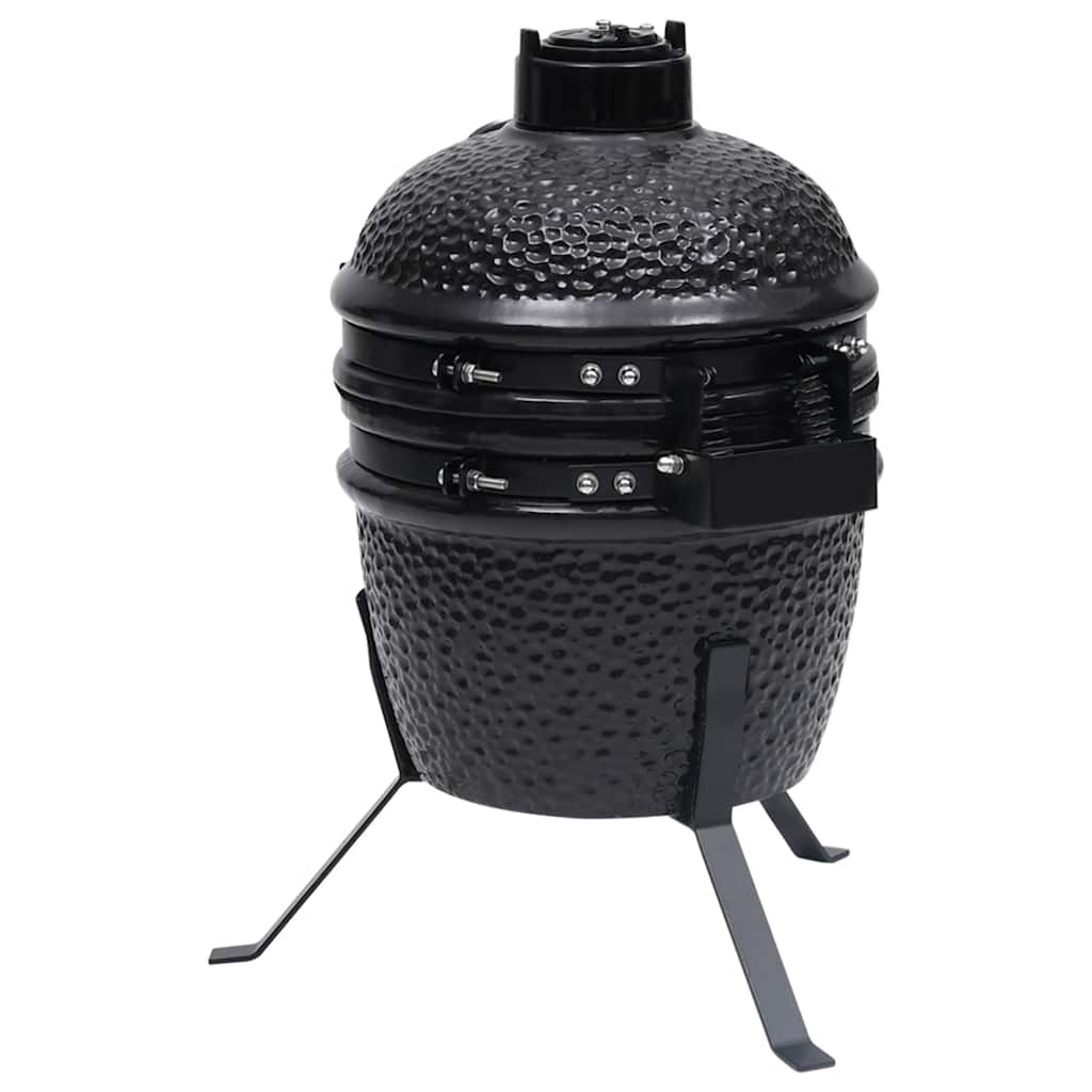 Kamado 2-in-1 grilli/savustin keramiikka 56 cm musta