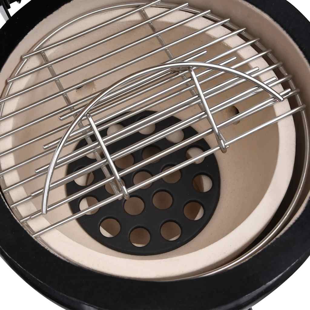 Kamado 2-in-1 grilli/savustin keramiikka 56 cm musta