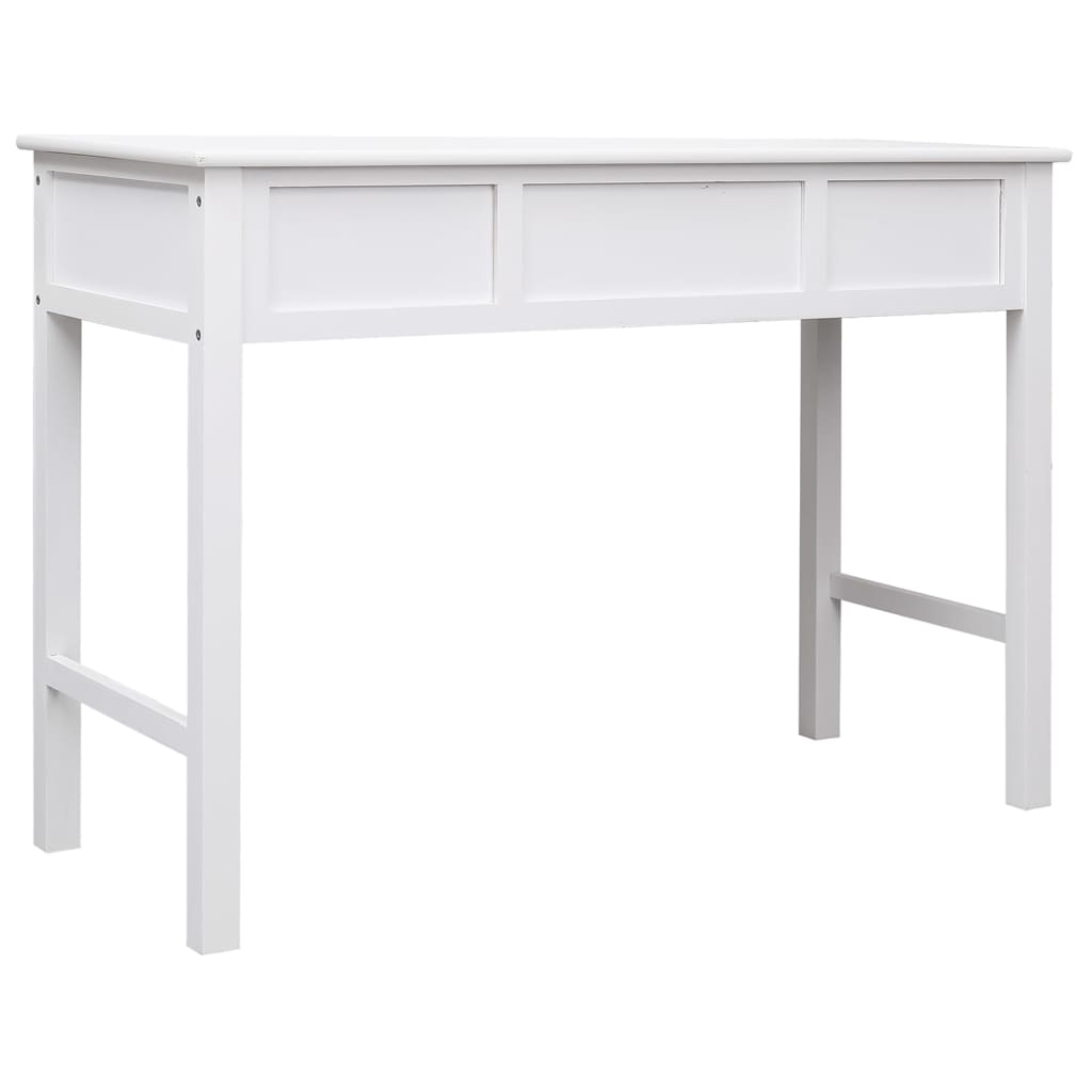Työpöytä Valkoinen 108X45X76 Cm Täysi Keisaripuu