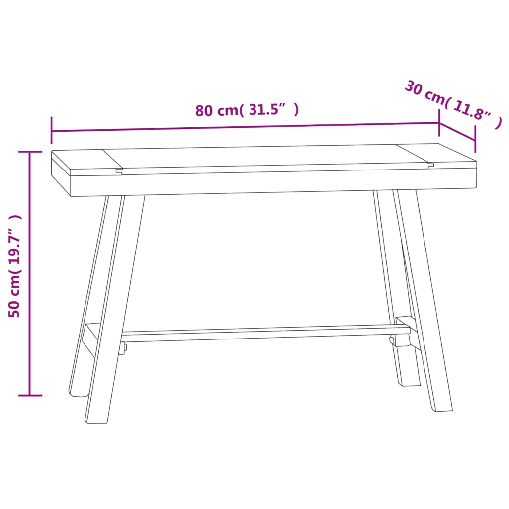 Penkki 80 cm täysi tiikki