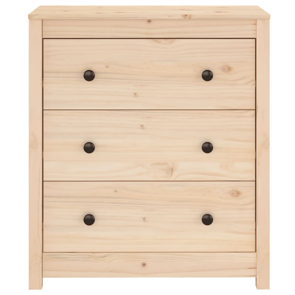 Senkki 70X35X80 Cm Täysi Mänty 3-laatikkoinen sivupöytä 1 Luonnollinen