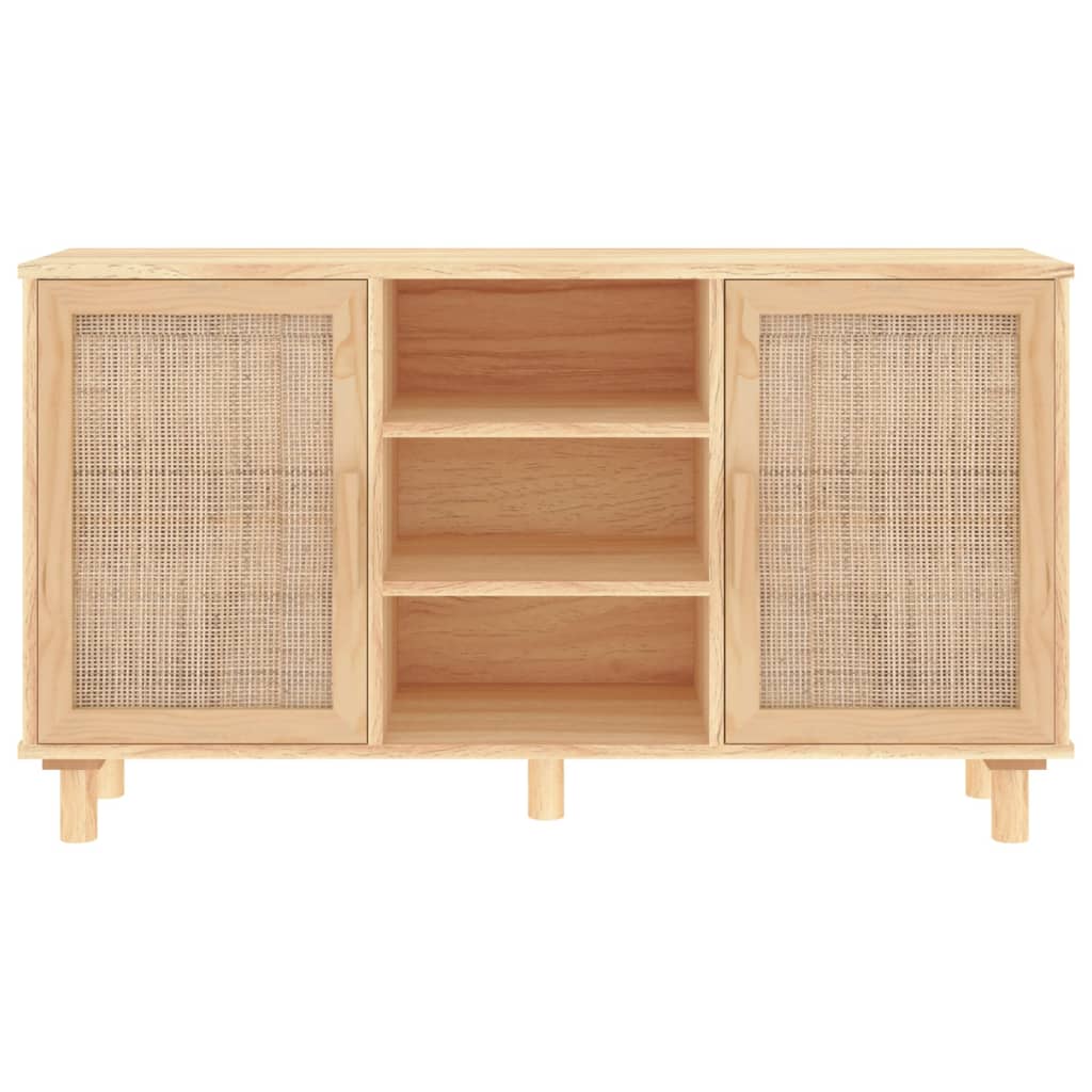Senkki Ruskea 105X30X60 Cm Täysi Mänty Ja Luonnonrottinki
