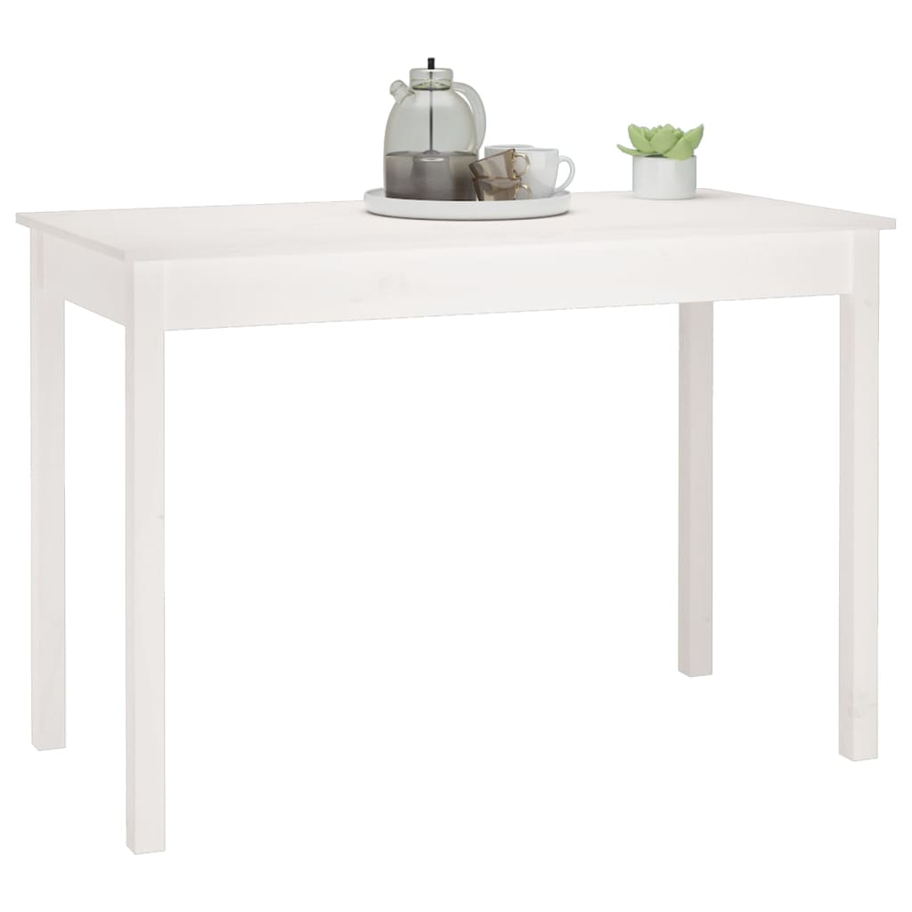 Ruokapöytä Valkoinen 110X55X75 Cm Täysi Mänty 110 x 55 x 75 cm