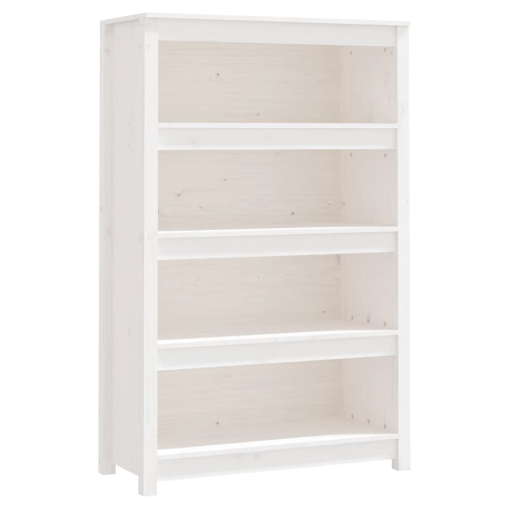 Kirjahylly Valkoinen 80X35X126 Cm Täysi Mänty 80 x 35 x 126 cm