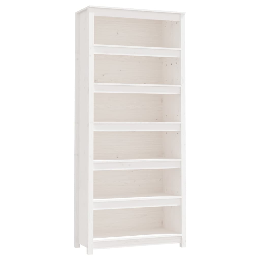 Kirjahylly valkoinen 80x35x183 cm täysi mänty