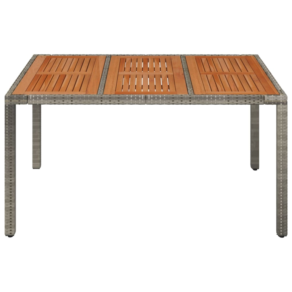 Puutarhapöytä puinen pöytälevy harmaa 150x90x75 cm polyrottinki