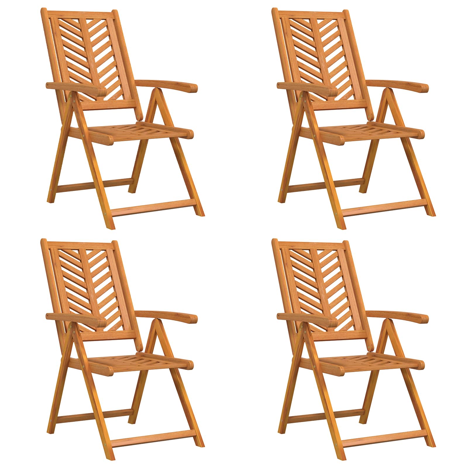 Puutarhan Tuoli 4 pcs Ruskea 57 x 72 x 109 cm Tiheä akasiapuu