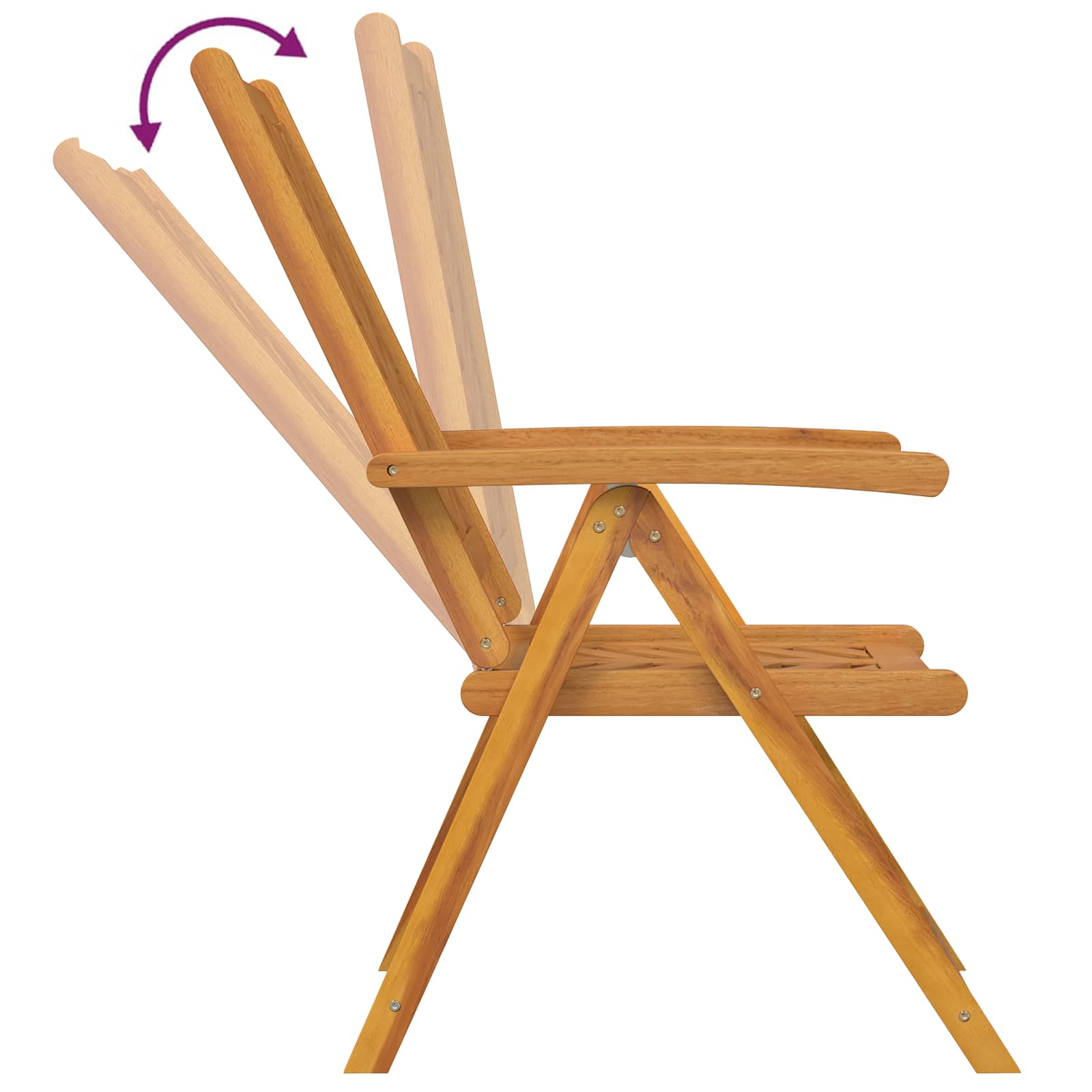 Puutarhan Tuoli 4 pcs Ruskea 57 x 72 x 109 cm Tiheä akasiapuu