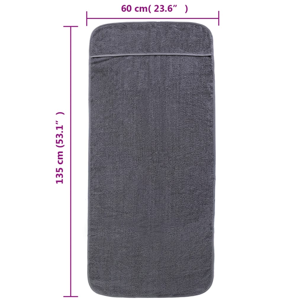 Rantapyyhkeet 2 kpl antrasiitti 60x135 cm kangas 400 GSM