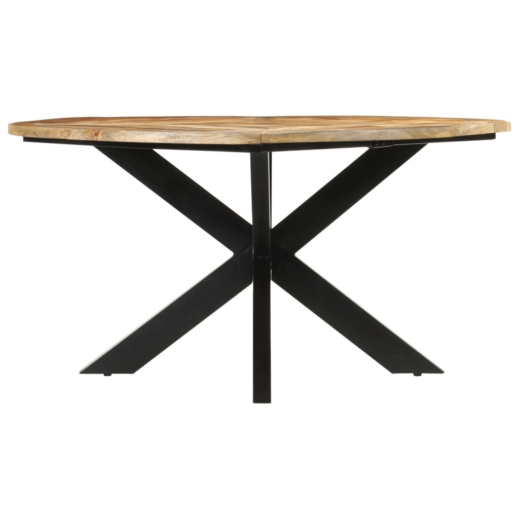 Ruokapöytä Ø150x76 cm täysi karkea mangopuu