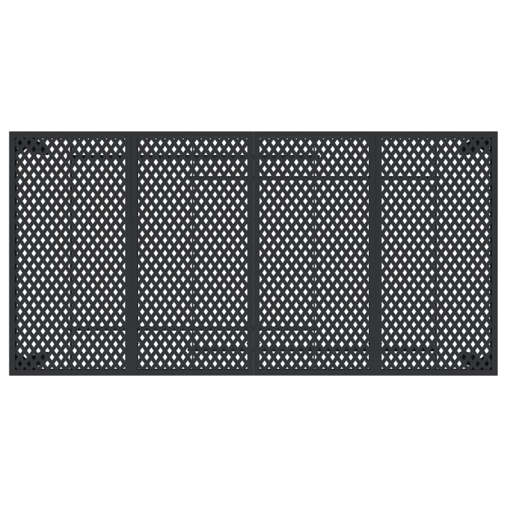 Puutarhapöytä antrasiitti 200x100x72 cm teräs