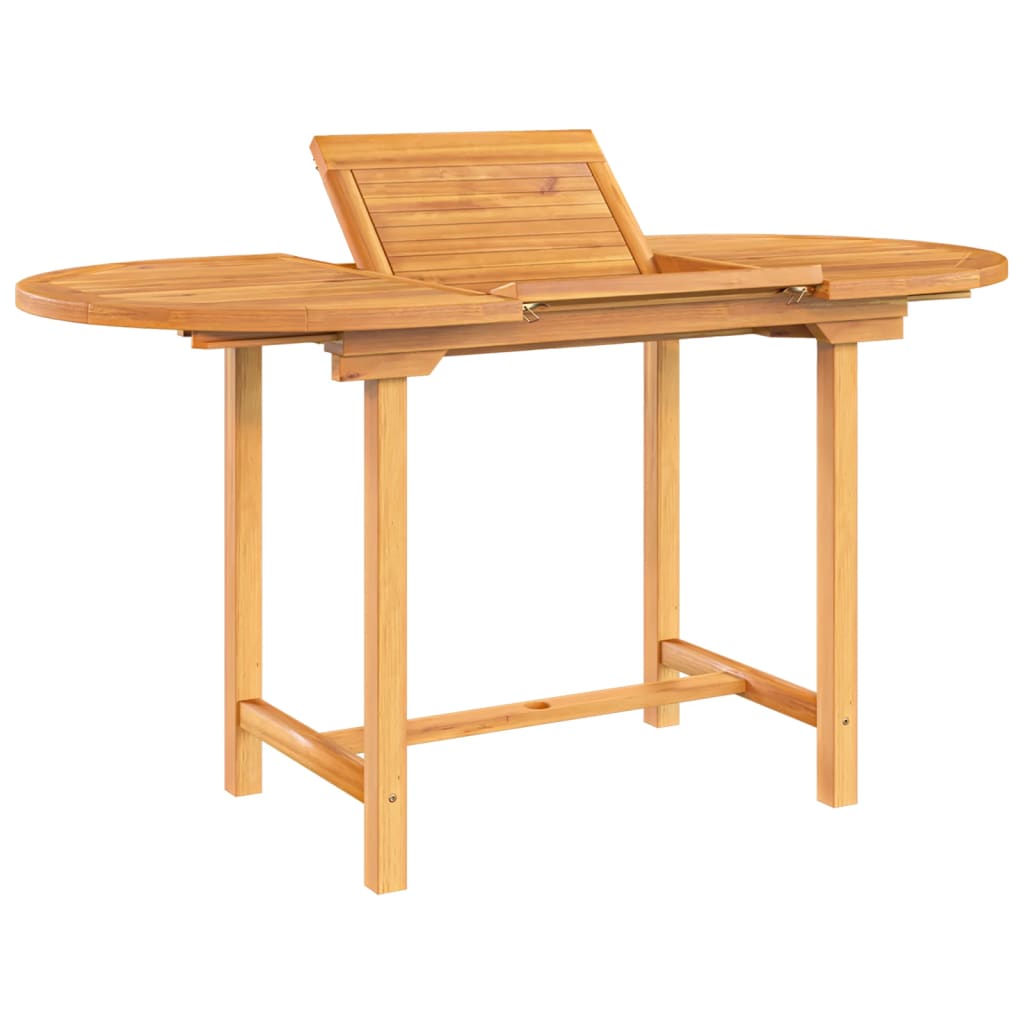 Jatkettava puutarhapöytä 110-160x80x75 cm täysi tiikki