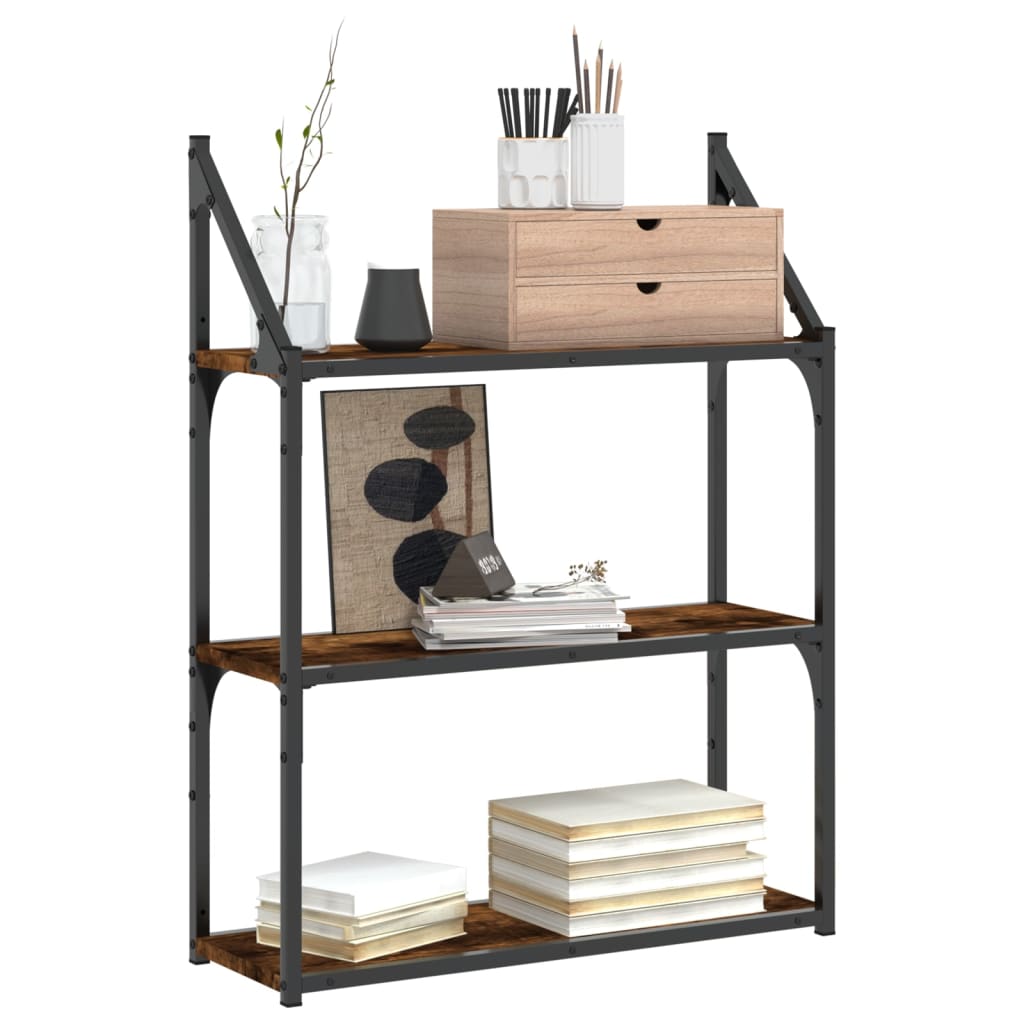 Seinähylly 3 kerrosta savutammi 60x21x78,5 cm tekninen puu