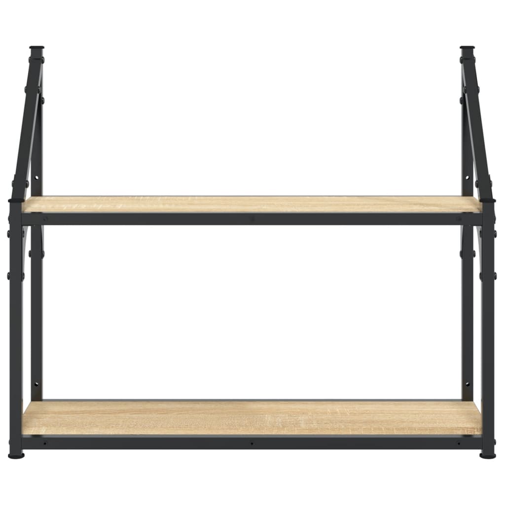 Seinähylly 2-Kerrosta Sonoma-Tammi 60X21X51 Cm Tekninen Puu 60 x 21 x 51 cm Sonoma tammi