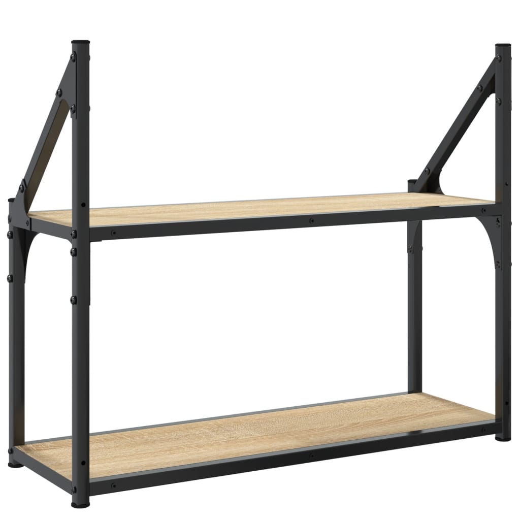 Seinähylly 2-Kerrosta Sonoma-Tammi 60X21X51 Cm Tekninen Puu 60 x 21 x 51 cm Sonoma tammi