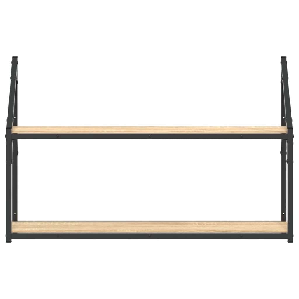 Seinähylly 2 Kerrosta Sonoma-Tammi 80X21X51 Cm Tekninen Puu 80 x 21 x 51 cm Sonoma tammi
