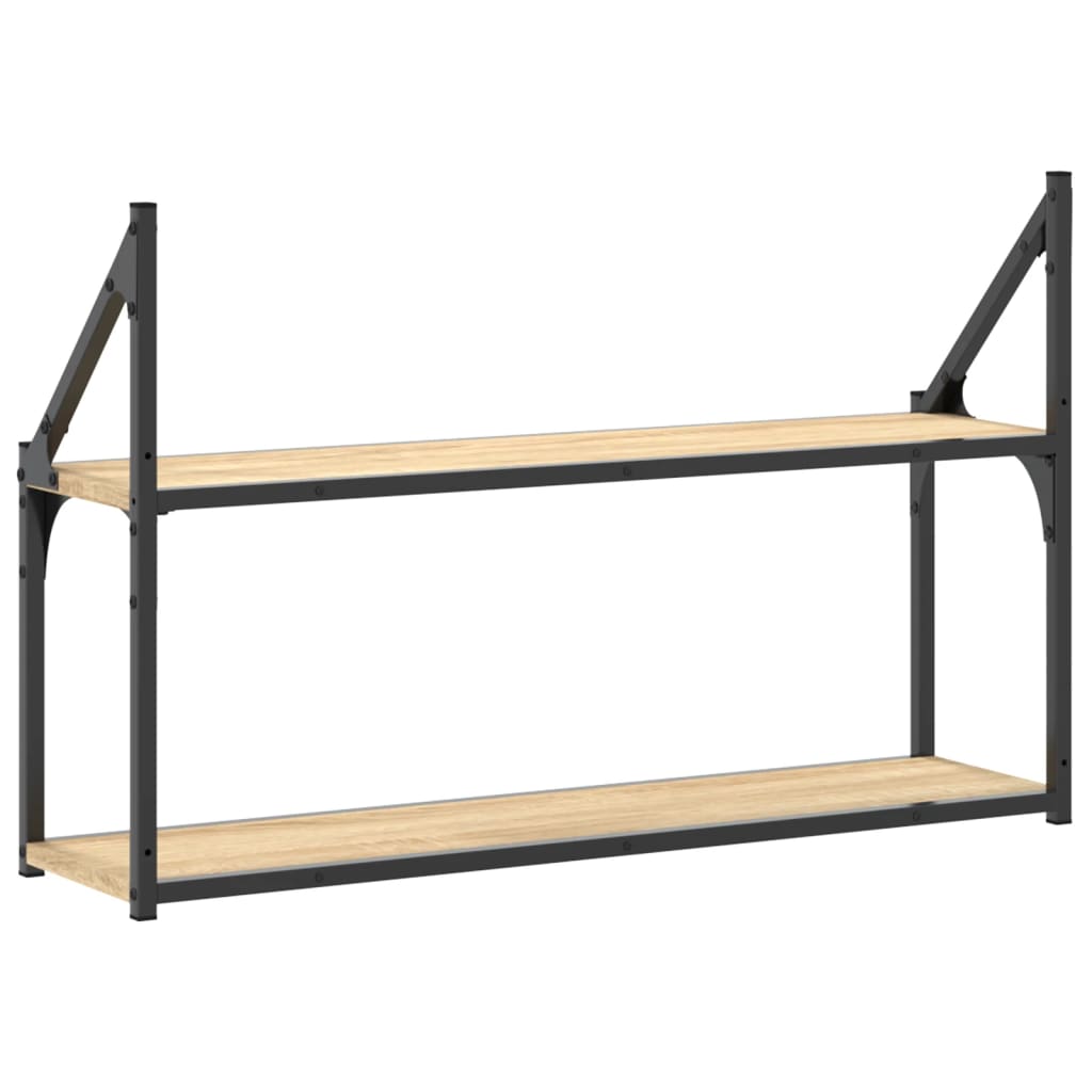 Seinähylly 2 Kerrosta Sonoma-Tammi 80X21X51 Cm Tekninen Puu 80 x 21 x 51 cm Sonoma tammi