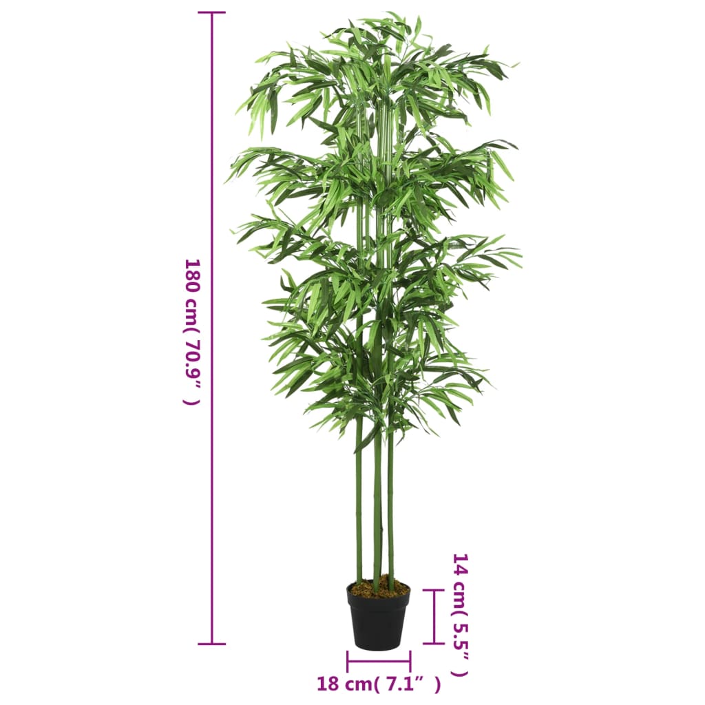 Tekokasvi bambupuu 864 lehteä 180 cm vihreä