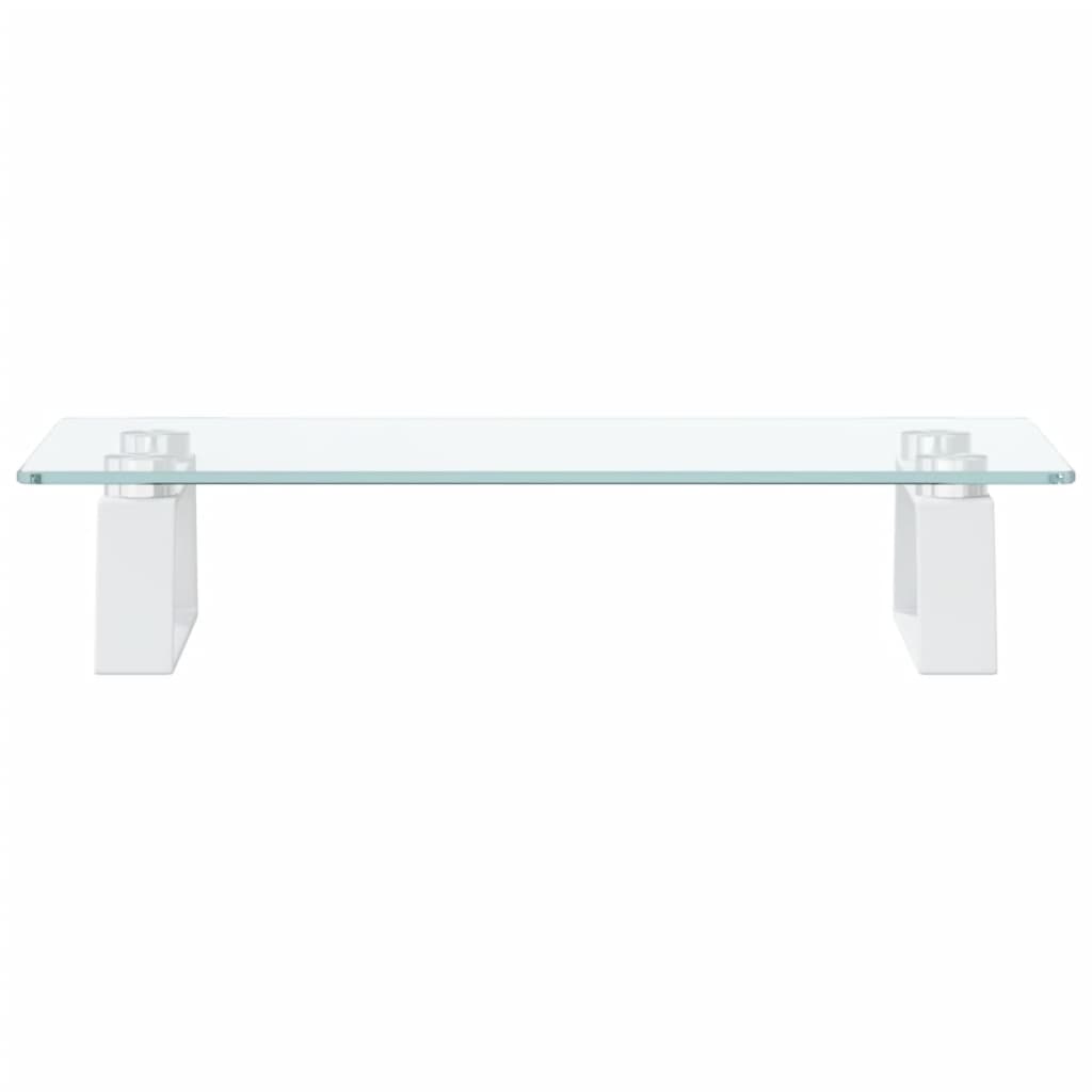 Näyttöteline valkoinen 40x20x8 cm karkaistu lasi ja metalli