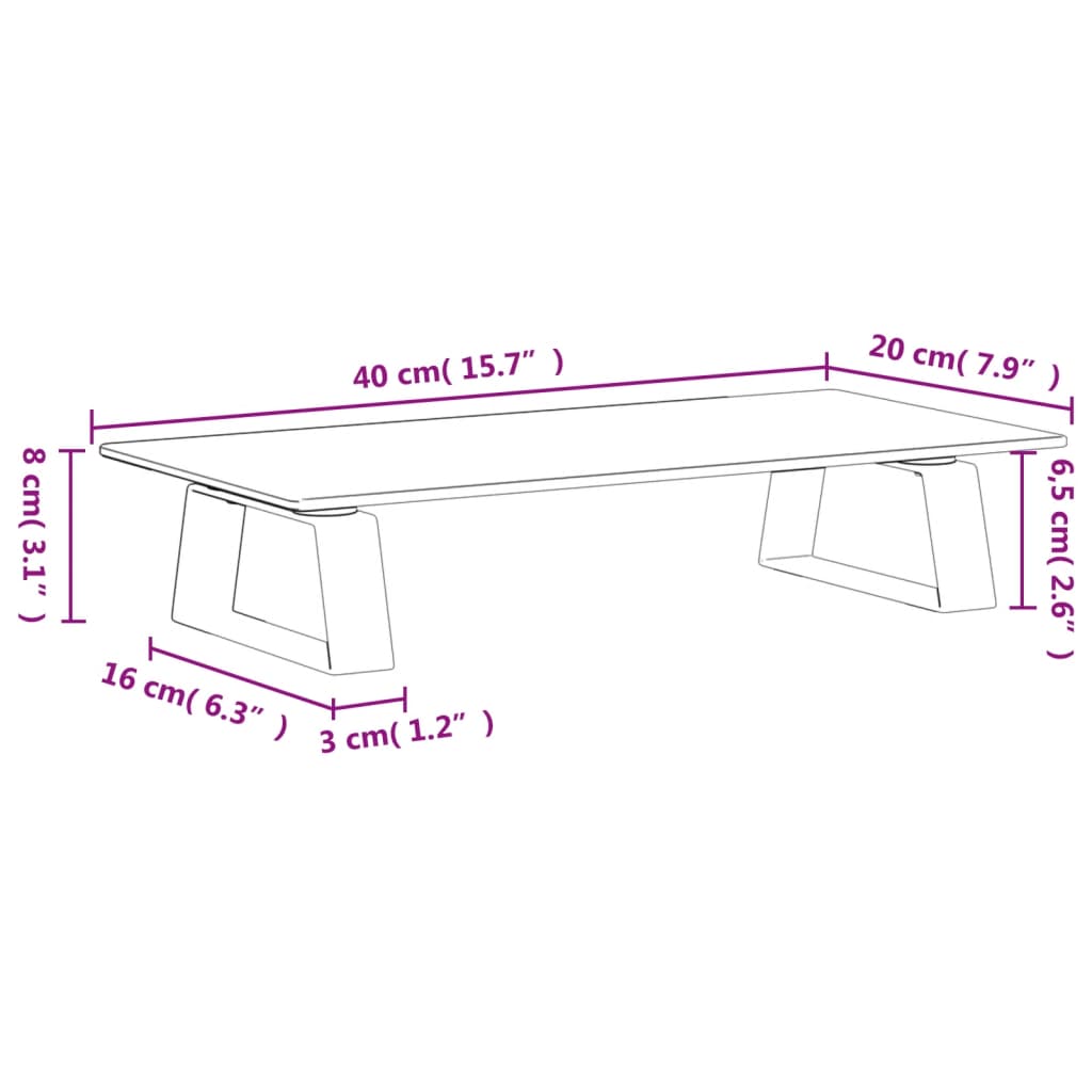 Näyttöteline valkoinen 40x20x8 cm karkaistu lasi ja metalli