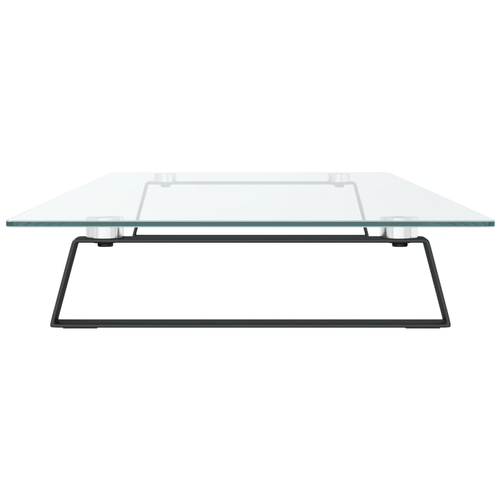 Näyttöteline musta 100x35x8 cm karkaistu lasi ja metalli