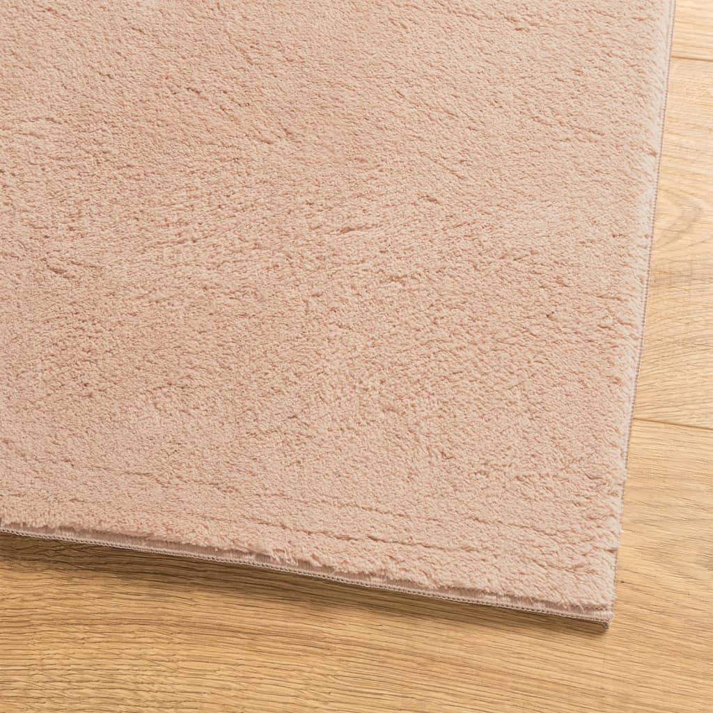 Matto HUARTE lyhytnukkainen ja pestävä Poskipuna 200x200 cm