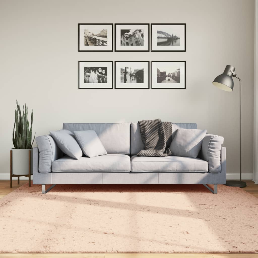Matto HUARTE lyhytnukkainen ja pestävä Poskipuna 200x200 cm