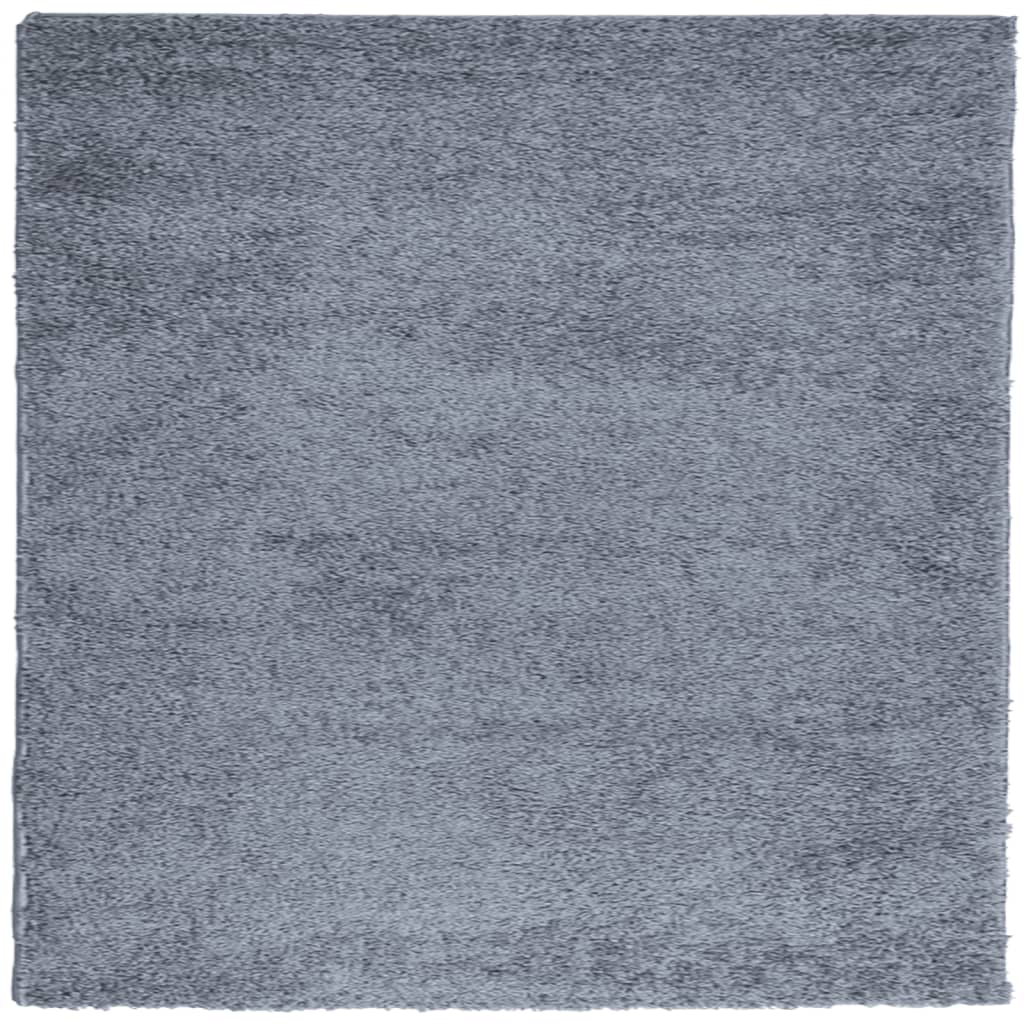 Pörrömatto korkeanukkainen moderni sininen 200x200 cm