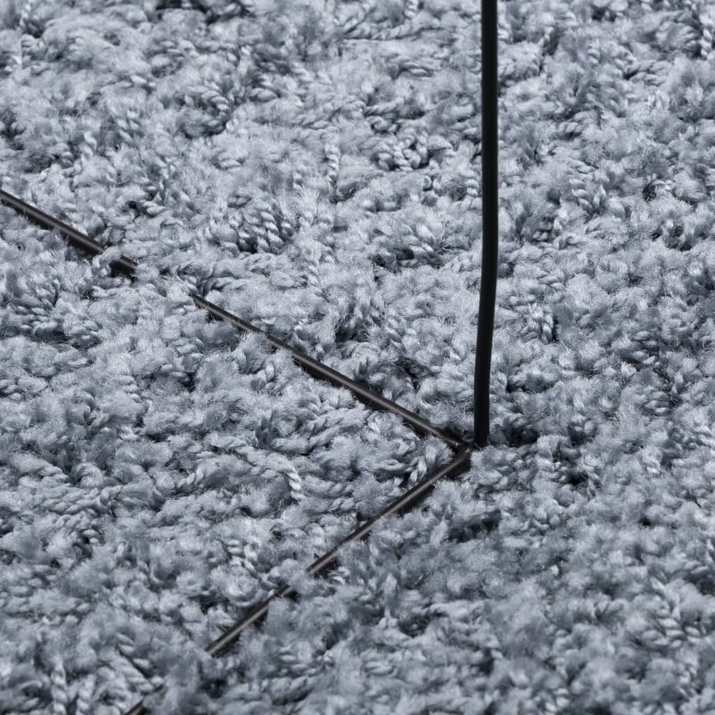Pörrömatto korkeanukkainen moderni sininen 200x200 cm