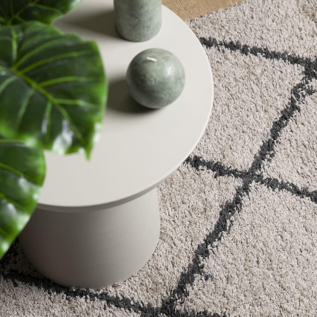 Pörrömatto korkeanukkainen moderni beige/antrasiitti 80x250 cm