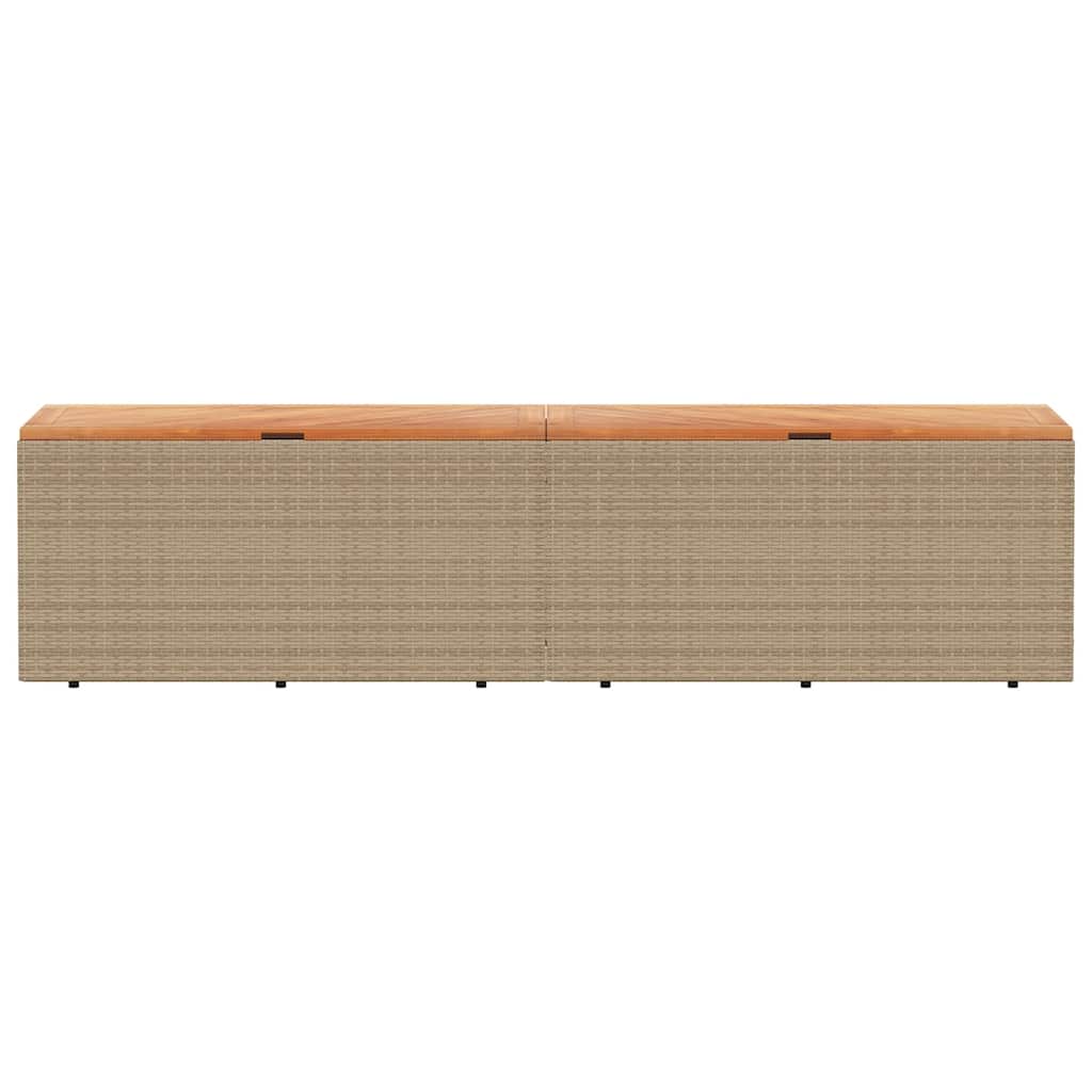 Puutarhan säilytyslaatikko beige 220x50x54 cm polyrottinki