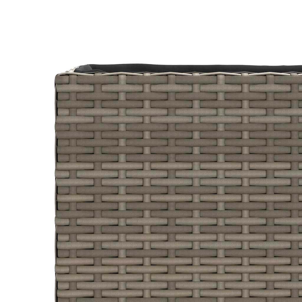 Kukkalaatikko renkaat/3 ruukkua harm. 107x32x38 cm polyrottinki