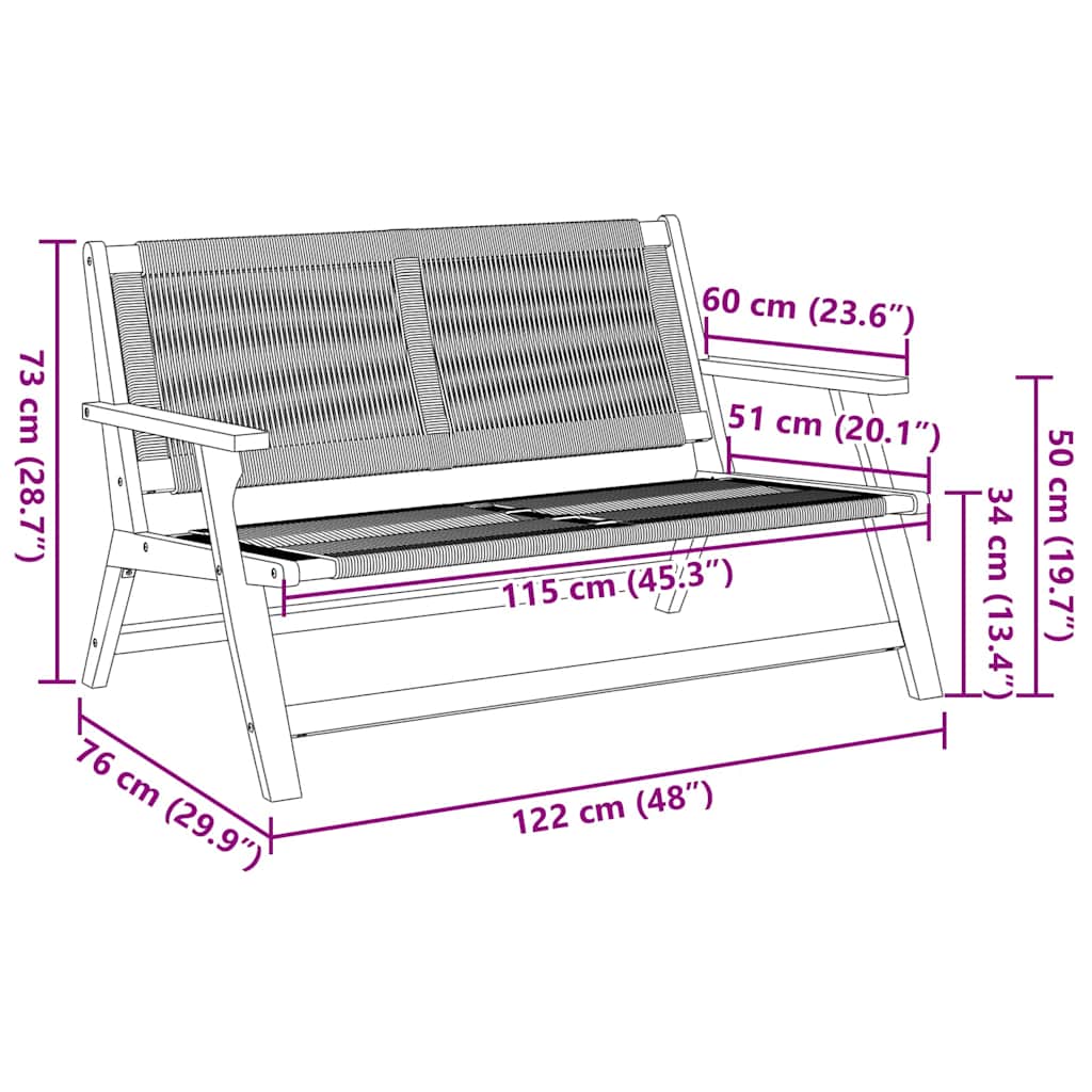 Puutarhakalusteet Harmaa 122 x 78 x 73 cm Tiheä akasiapuu
