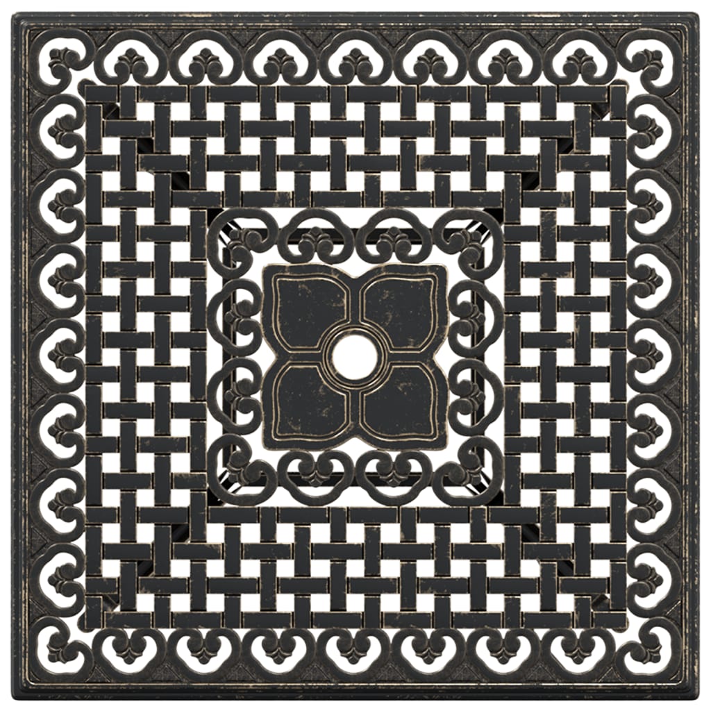 Puutarhapöytä pronssi 80x80x75 cm valualumiini
