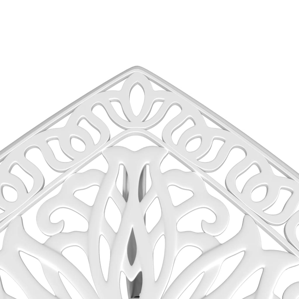 Puutarhapöytä valkoinen 53x53x53 cm valualumiini