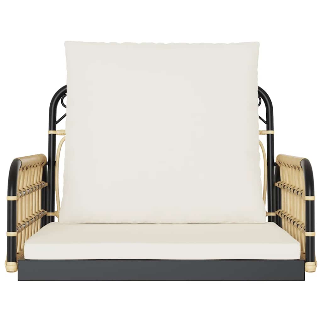 Keinun tuoli tyynyillä 63x58x39 cm polyrottinki ja teräs