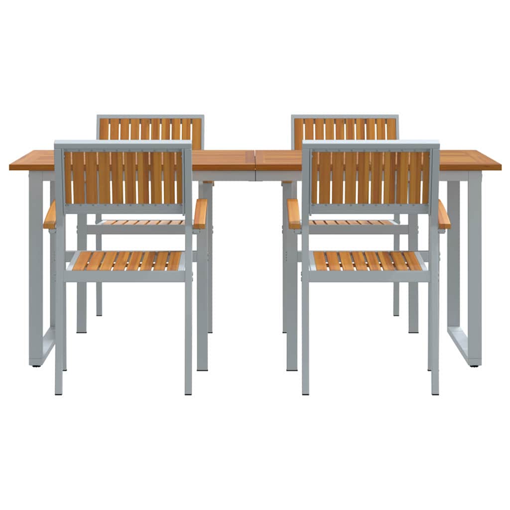 Piharuokailu setti 5 pcs Harmaa Tiheä akasiapuu