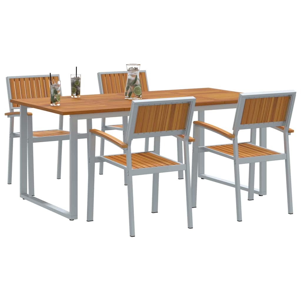 Piharuokailu setti 5 pcs Harmaa Tiheä akasiapuu