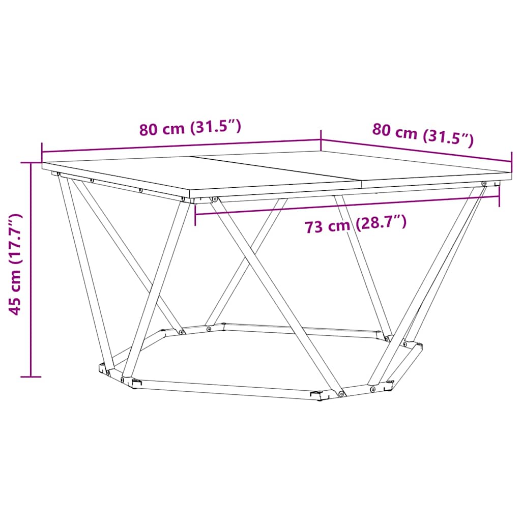 Sohvapöytä Vanha puu 80 x 80 x 45 cm