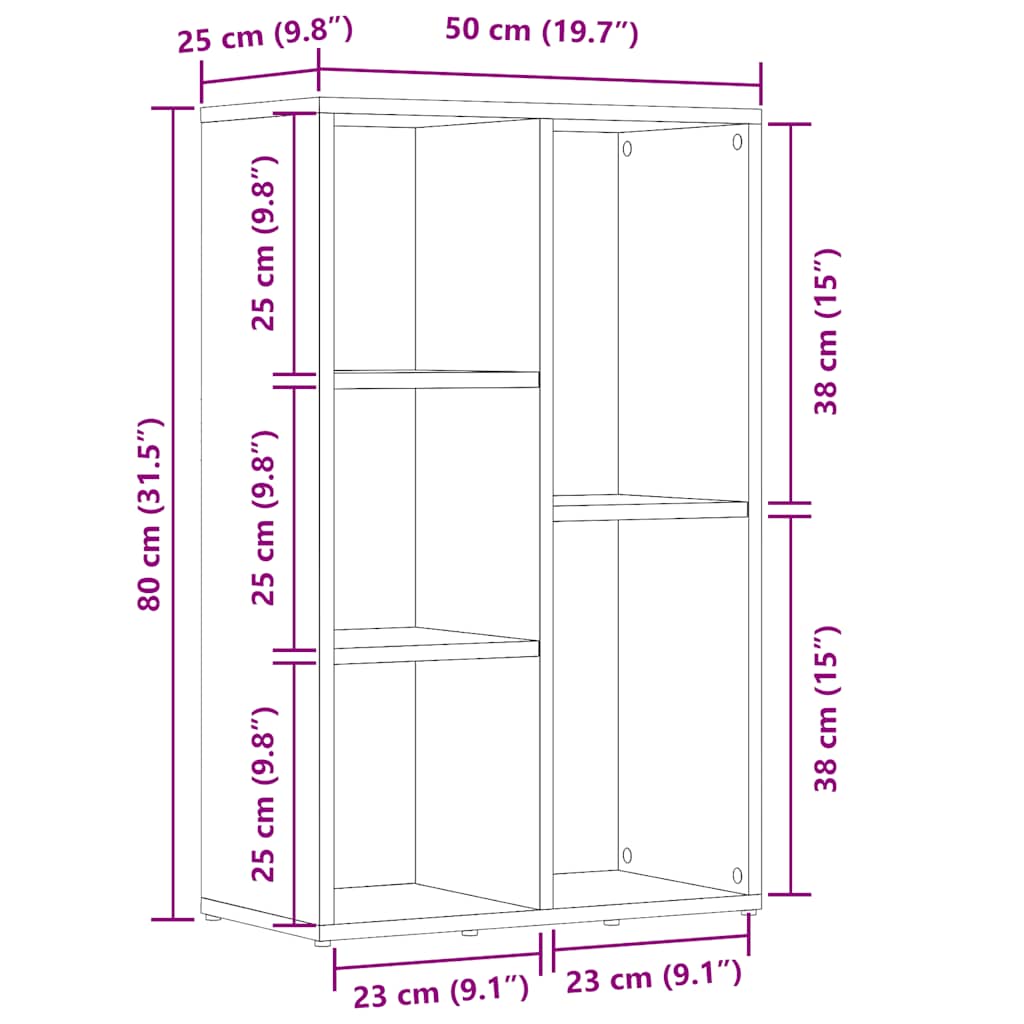 Kirjahylly vanha puu 50x25x80 cm tekninen puu
