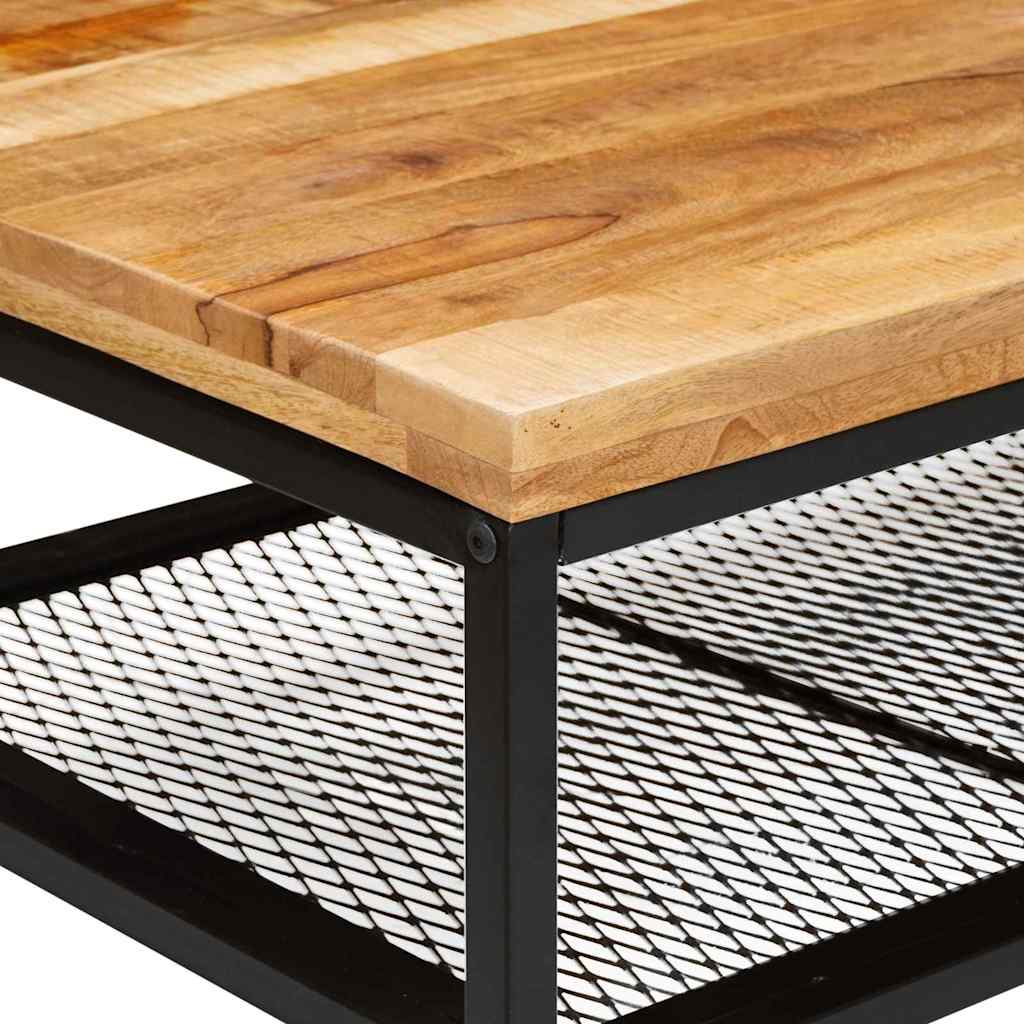 Sohvapöytä Ruskea ja musta 110 x 55 x 35 cm Kiinteä mango puu
