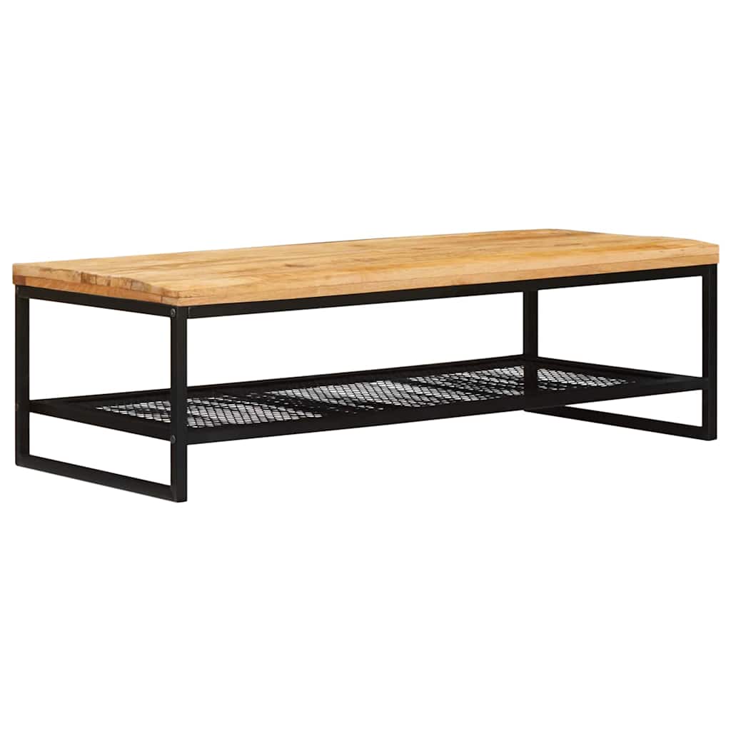 Sohvapöytä Ruskea ja musta 110 x 55 x 35 cm Kiinteä mango puu