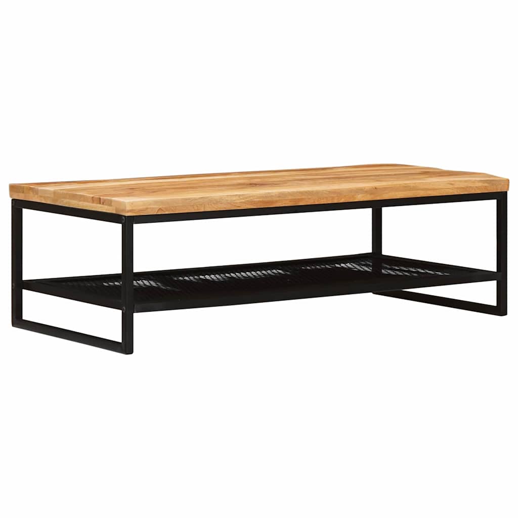 Sohvapöytä Ruskea ja musta 110 x 55 x 35 cm Kiinteä mango puu