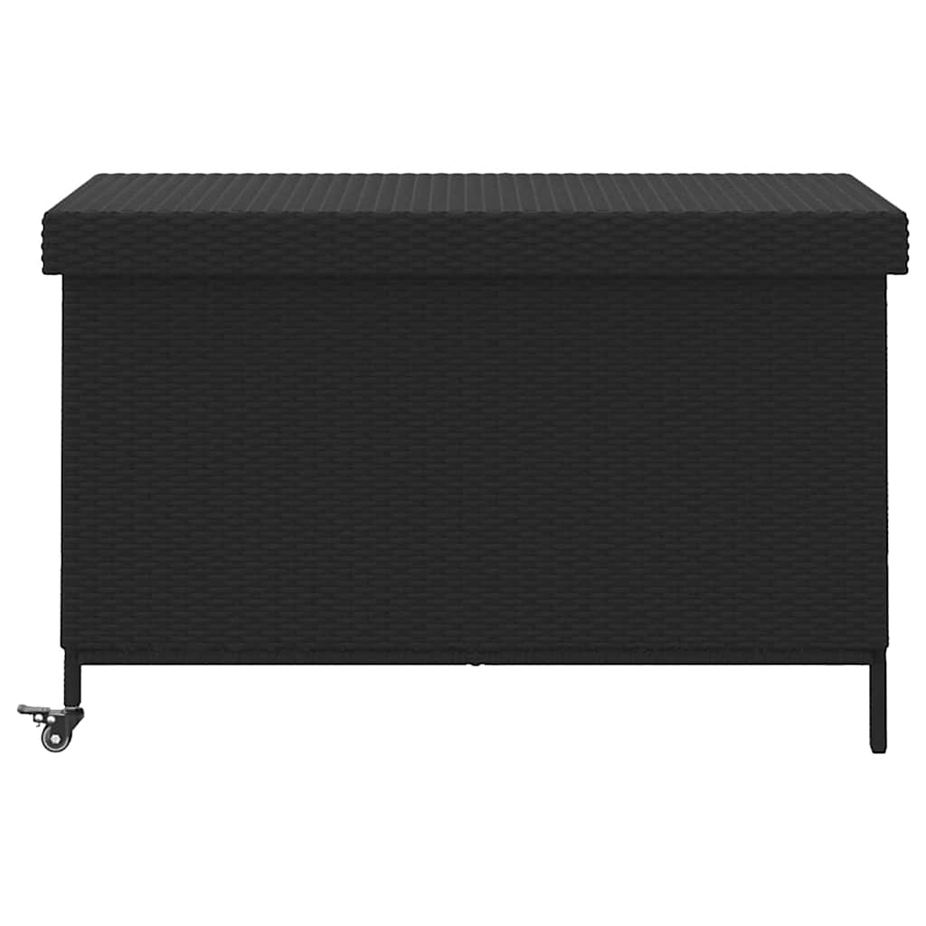 Puutarhan säilytyslaatikko pyörillä musta 110x55x73 cm
