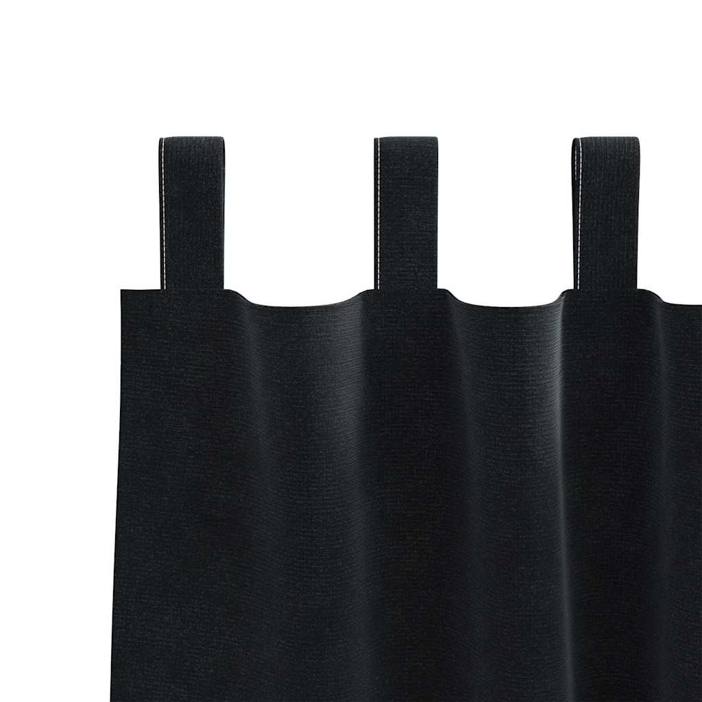 Pimennysverhot 2 pcs Musta 140 x 260 cm Sametti